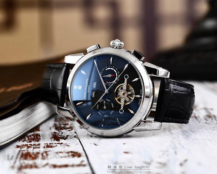 百達翡麗PATEK PHILPPE 全自動機械機芯 316精鋼表殼 進口小牛皮錶帶 男士腕表  wssb3779